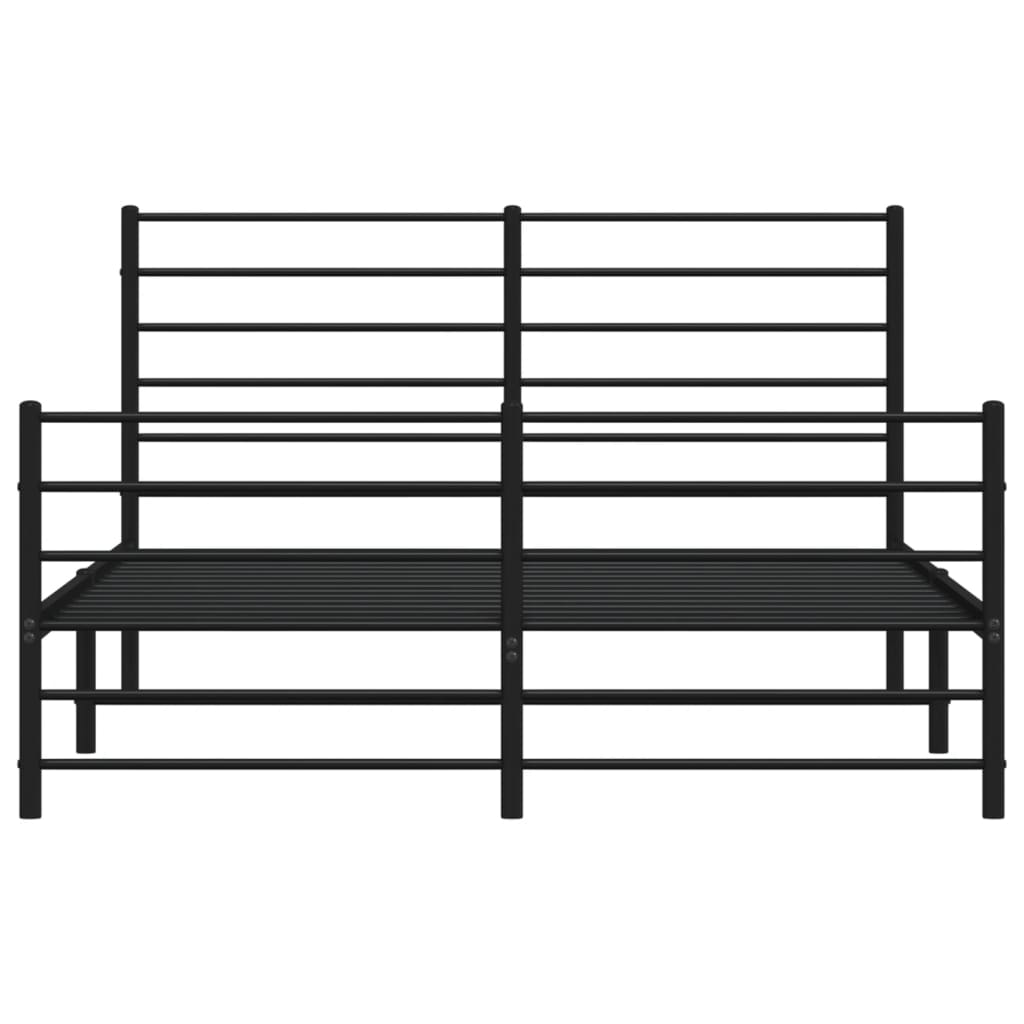 vidaXL Cadre de lit métal sans matelas avec pied de lit noir 140x200cm