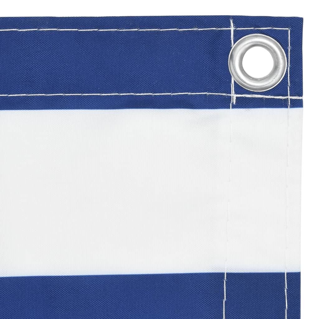 vidaXL Écran de balcon Blanc et bleu 120x400 cm Tissu Oxford