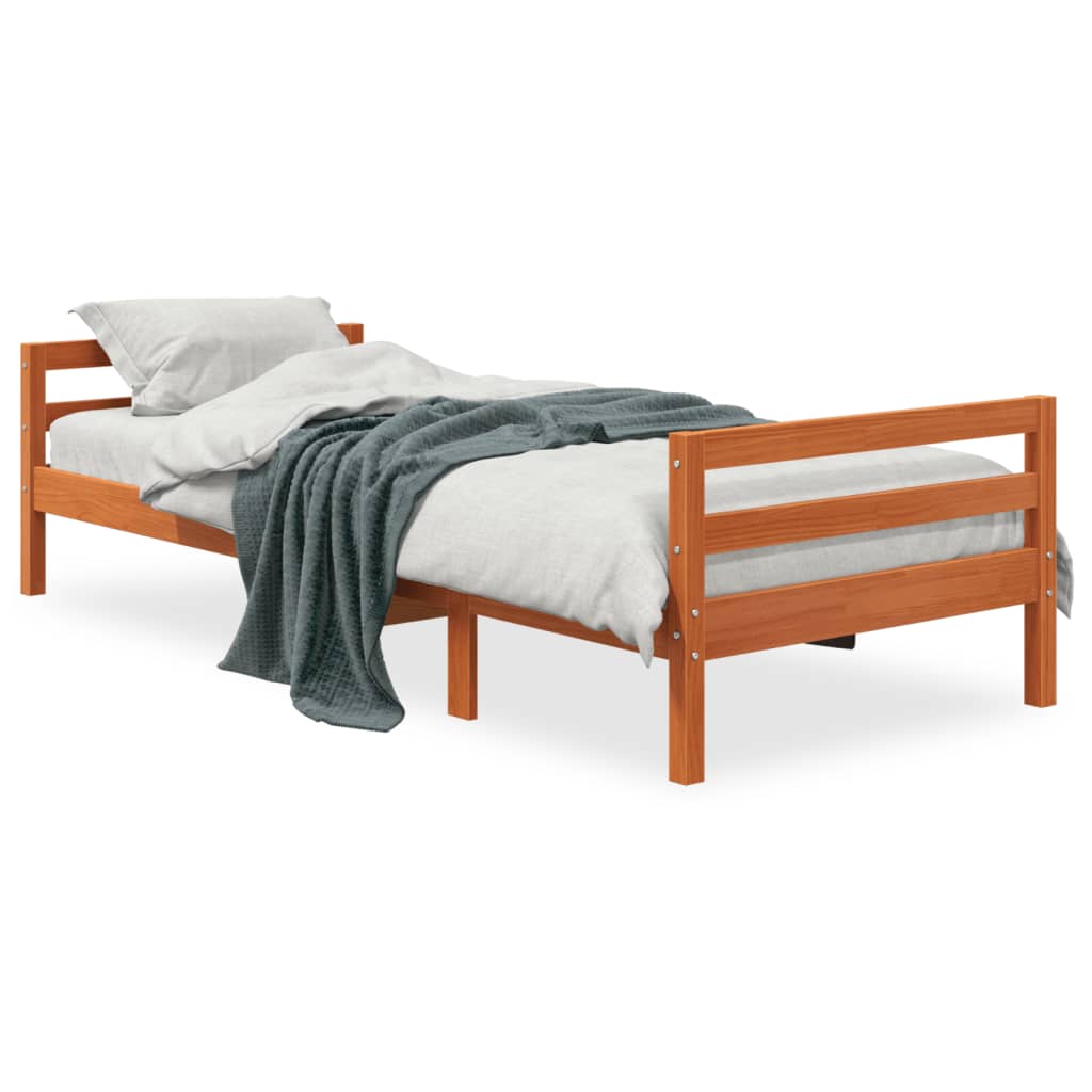 vidaXL Cadre de lit sans matelas cire marron 80x200 cm bois pin massif