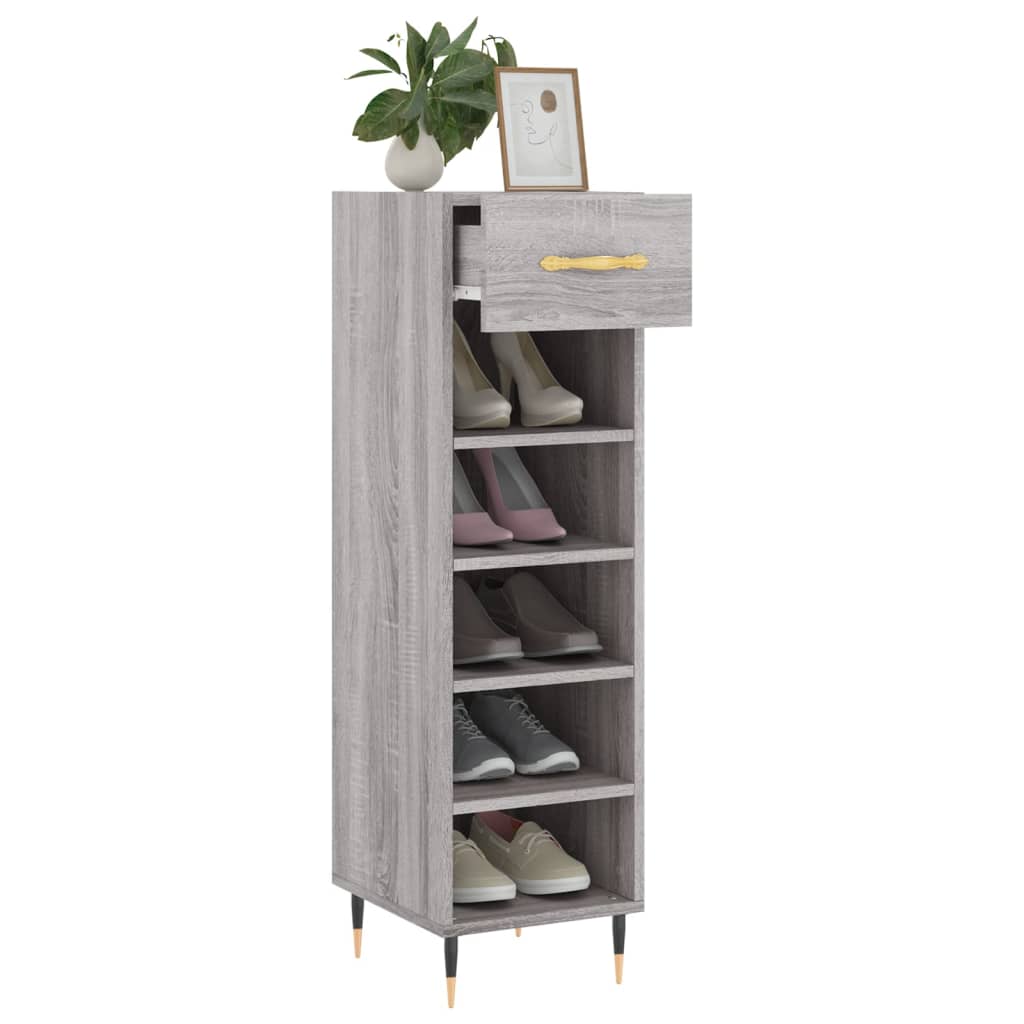 vidaXL Meuble à chaussures sonoma gris 30x35x105 cm bois d'ingénierie