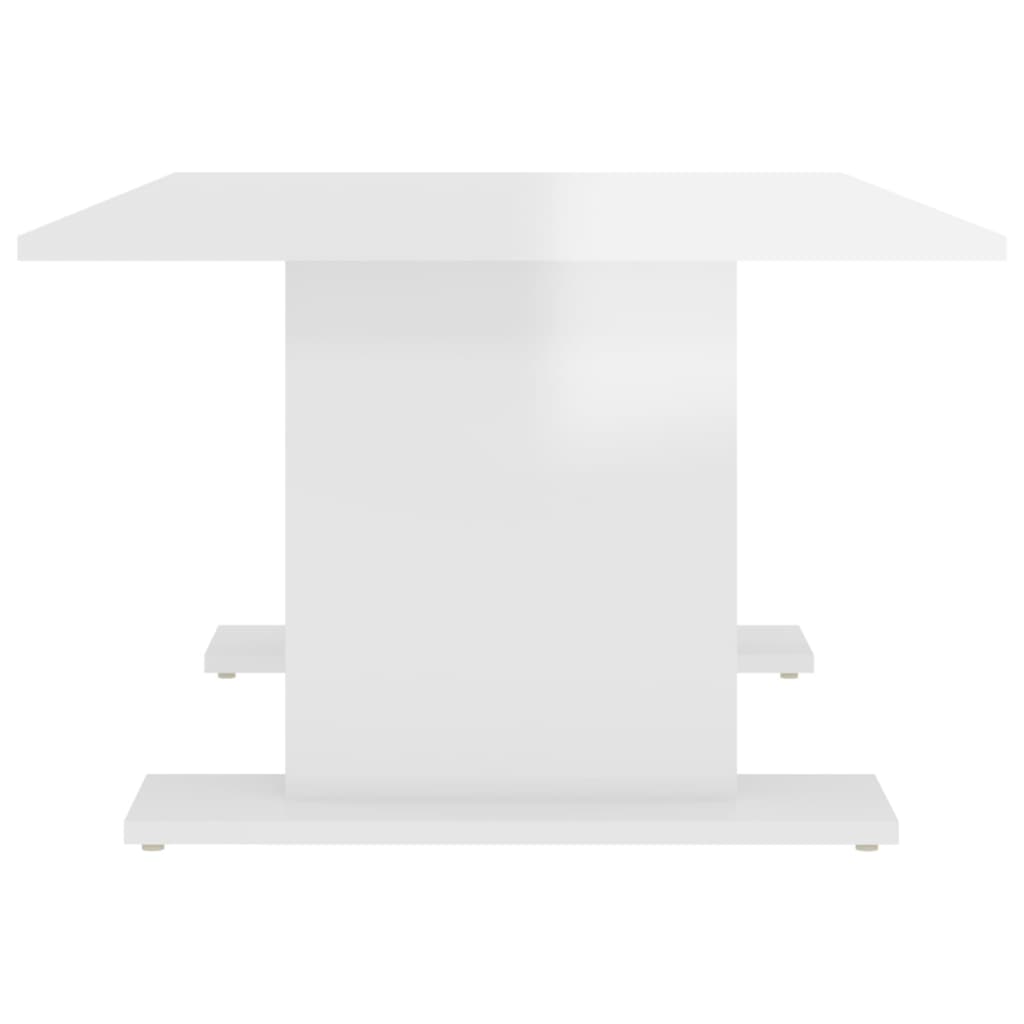 vidaXL Table basse blanc brillant 103,5x60x40 cm bois d'ingénierie