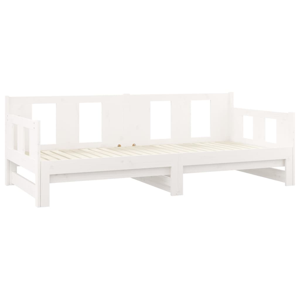 vidaXL Lit coulissant Blanc Bois de pin solide 2x(80x200) cm