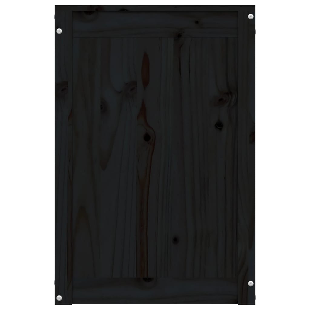 vidaXL Boîte à linge Noir 44x44x66 cm Bois massif de pin