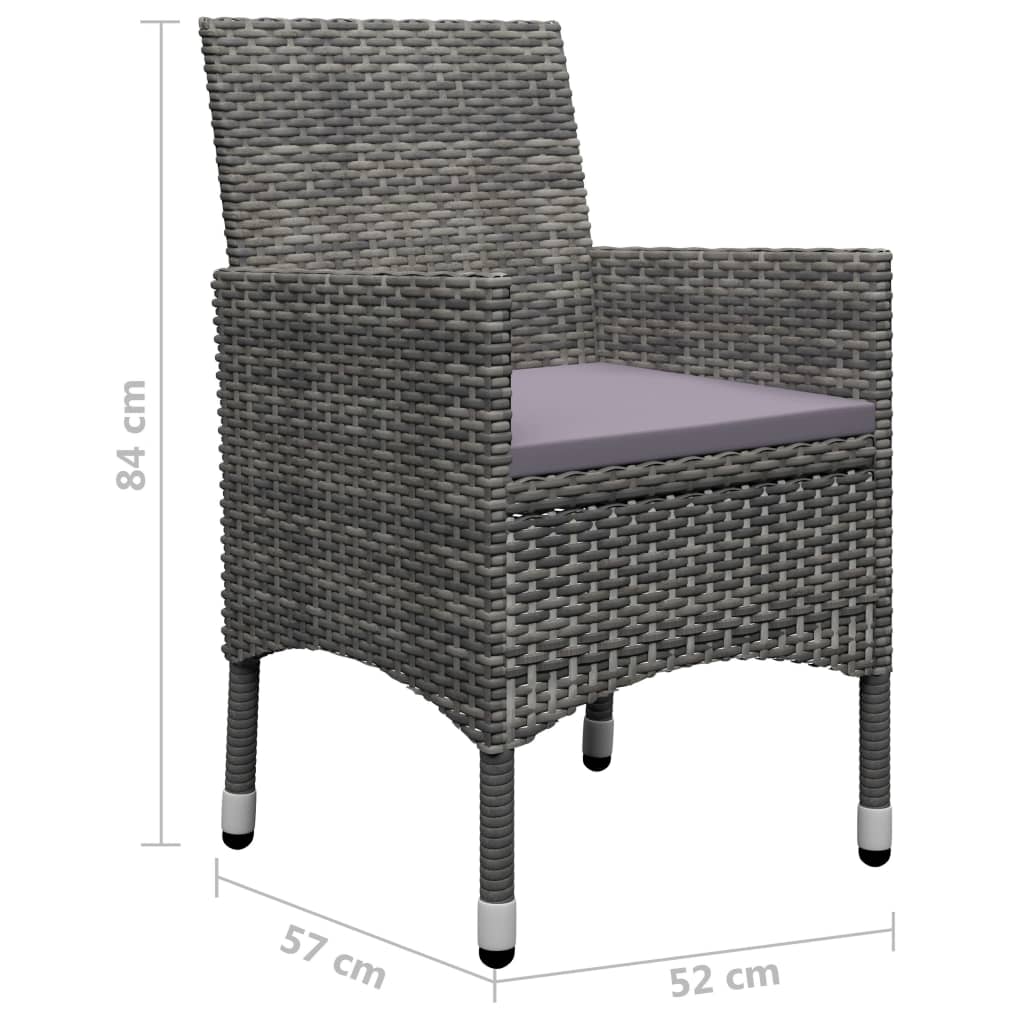 vidaXL Ensemble de salle à manger de jardin 7 pcs Gris