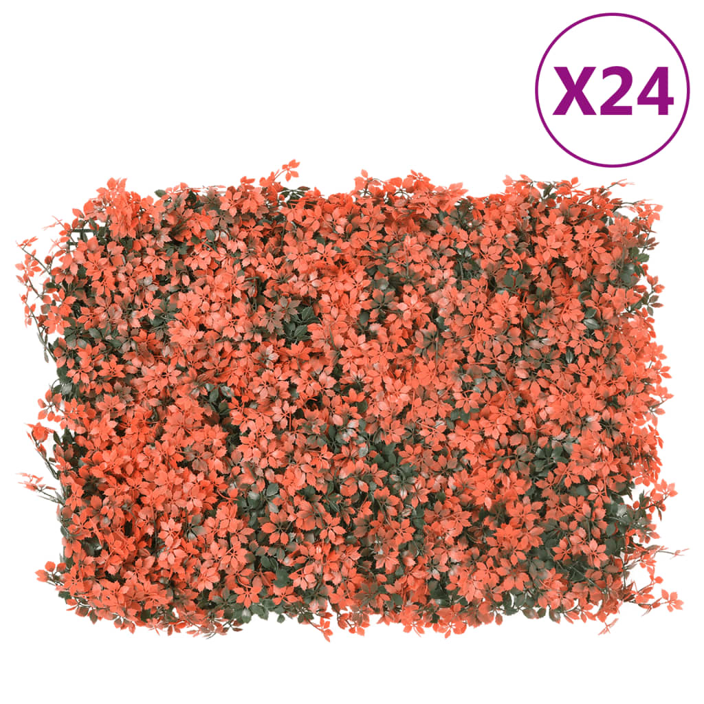  vidaXL Clôture feuilles d’érable artificielle 24 pcs 40x60 cm
