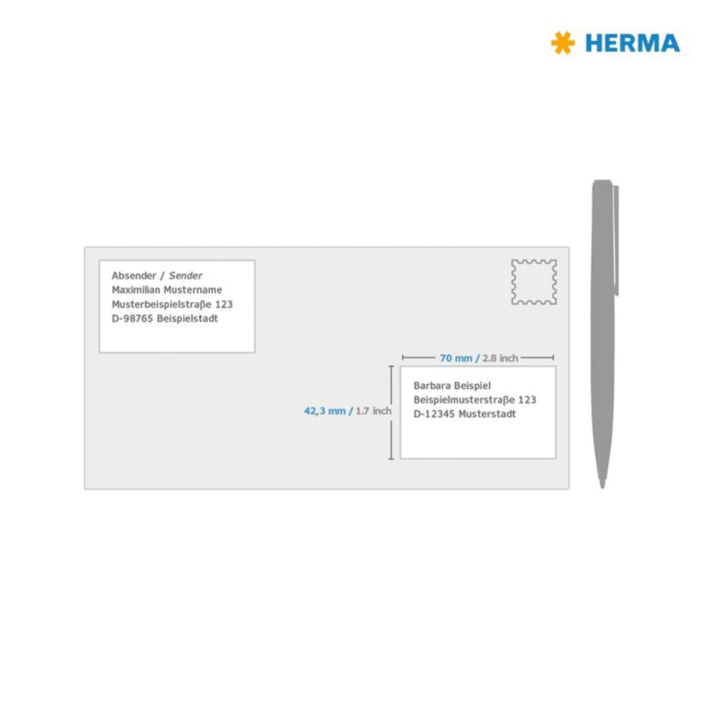 HERMA Étiquettes permanentes PREMIUM A4 70x42,3 mm 100 Feuilles