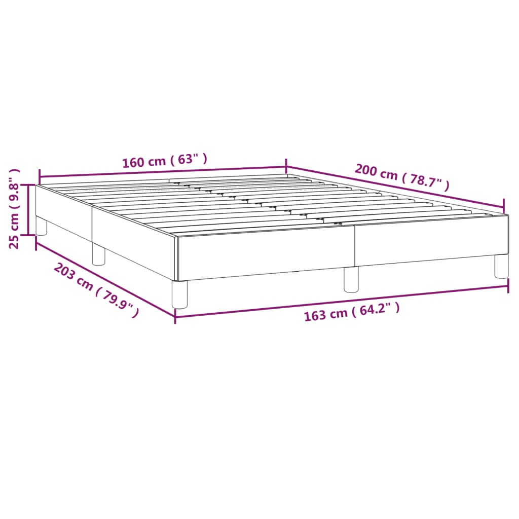 vidaXL Cadre de lit sans matelas taupe 160x200 cm tissu