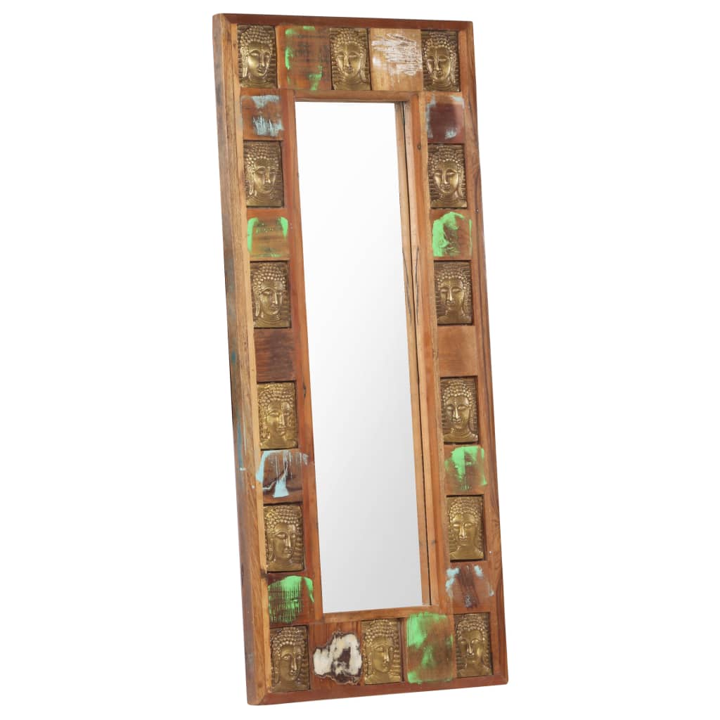 vidaXL Miroir avec revêtement Bouddha 50x110 cm Bois de récupération