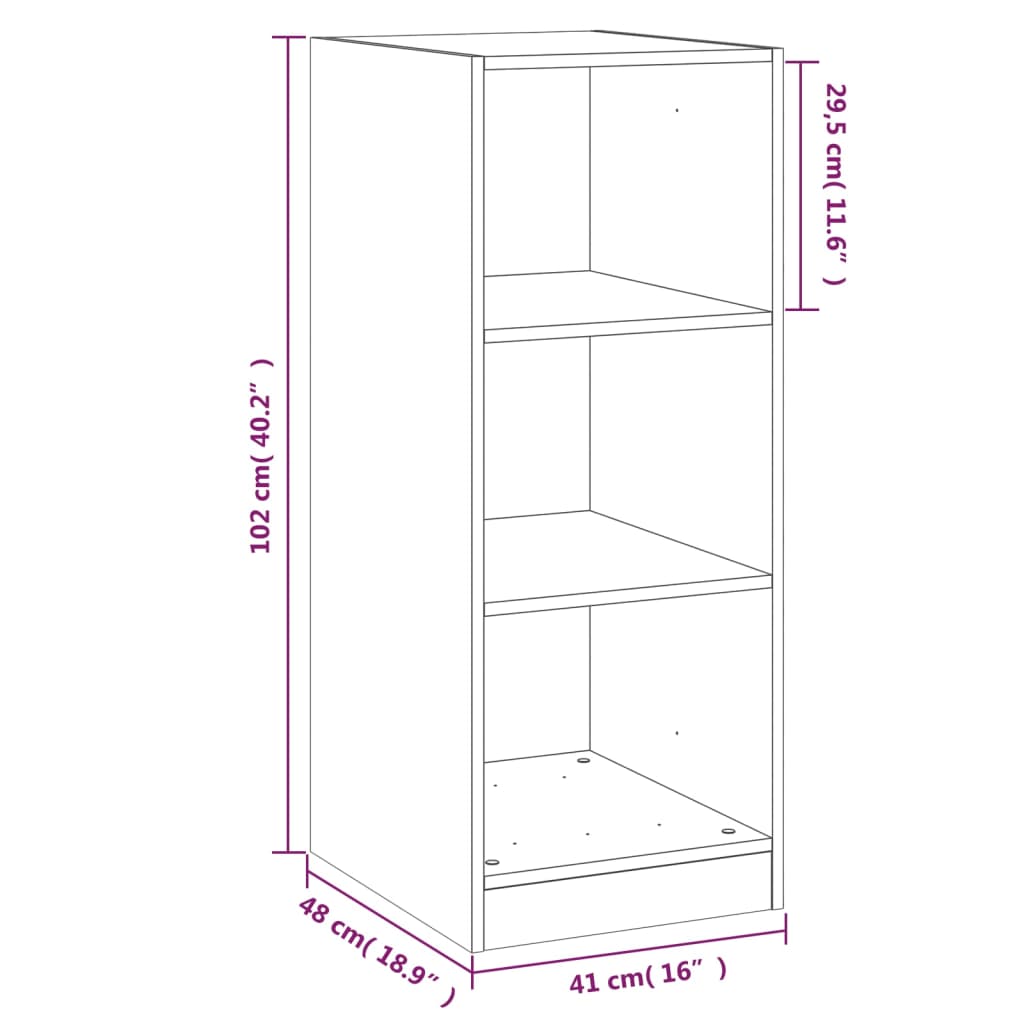 vidaXL Garde-robe gris béton 48x41x102 cm bois d'ingénierie