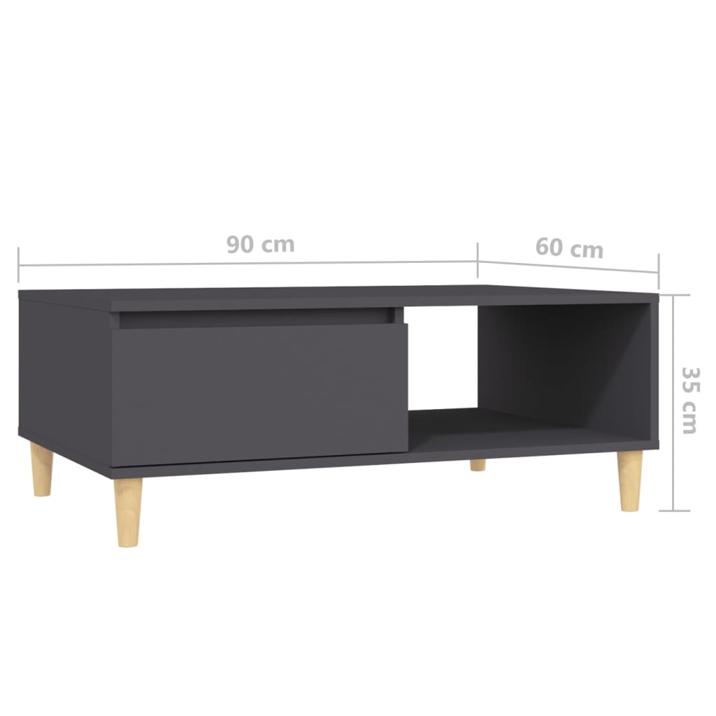 vidaXL Table basse Gris 90x60x35 cm Aggloméré