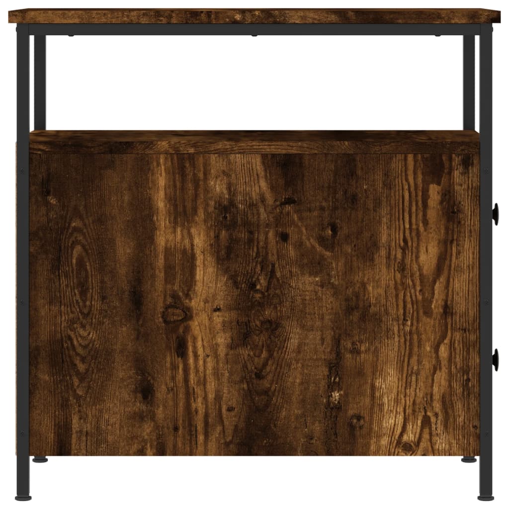 vidaXL Table de chevet chêne fumé 30x60x60 cm bois d'ingénierie