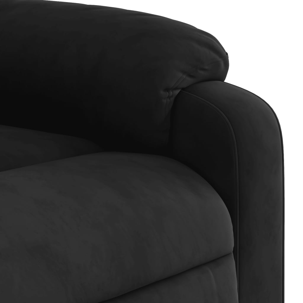 vidaXL Fauteuil inclinable de massage électrique noir tissu microfibre