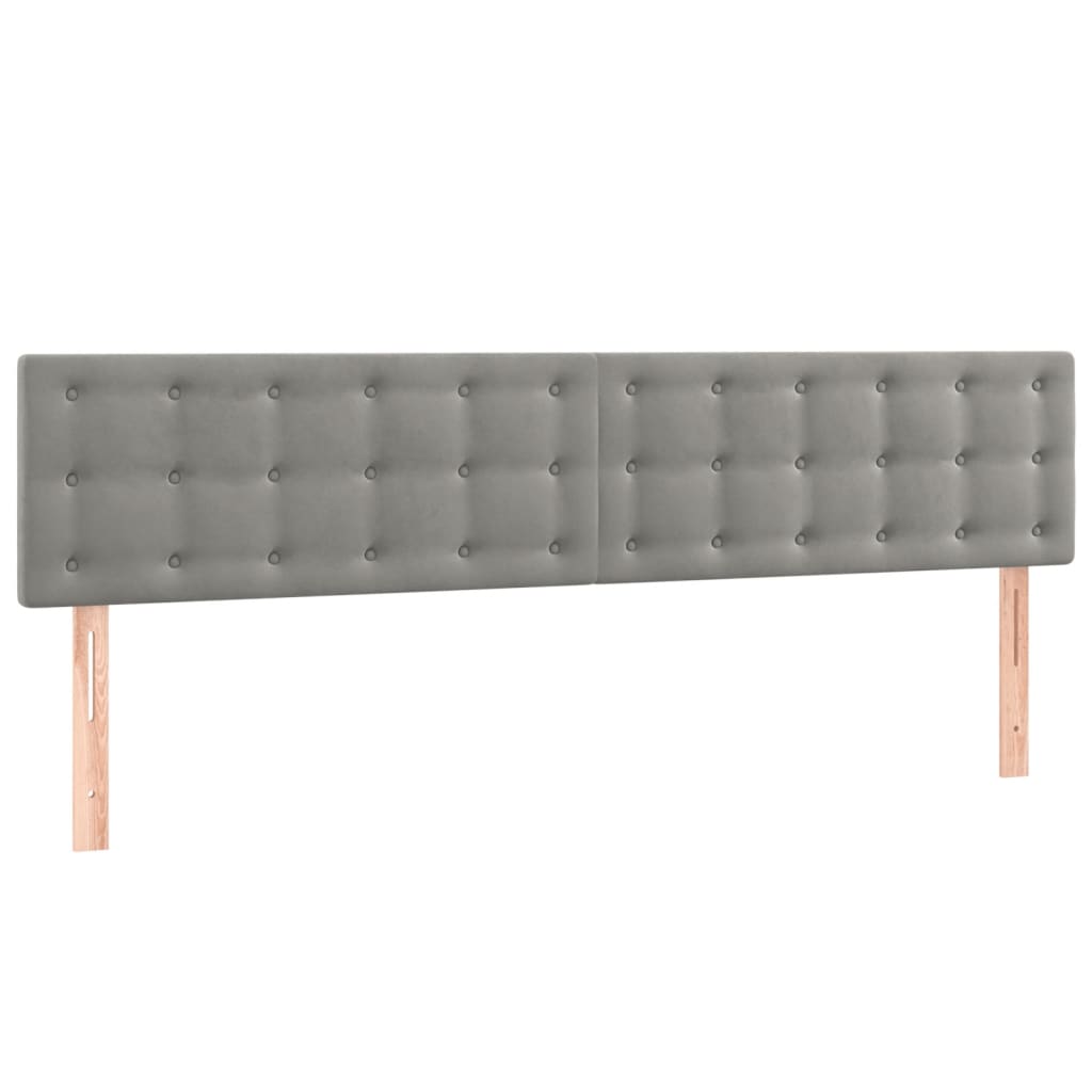 vidaXL Tête de lit à LED Gris clair 180x5x78/88 cm Velours