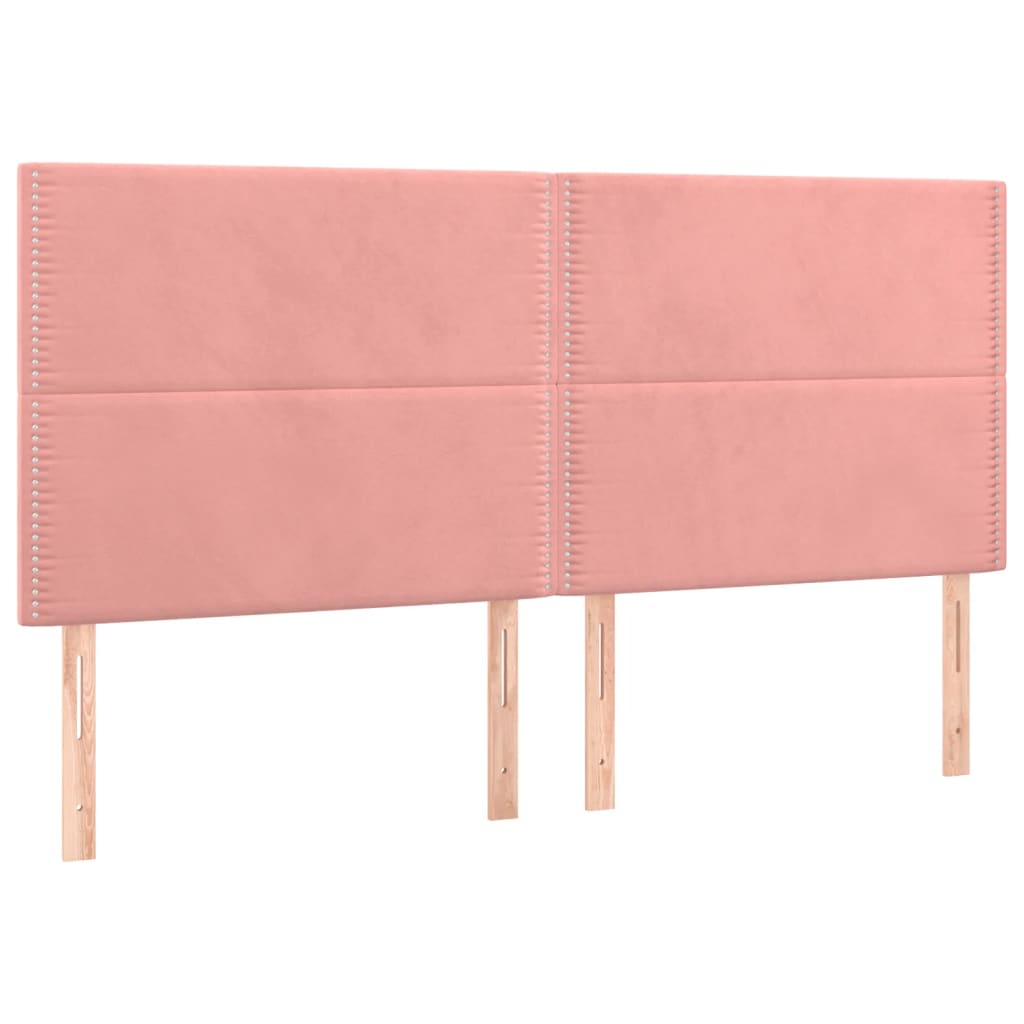 vidaXL Tête de lit à LED Rose 180x5x118/128 cm Velours