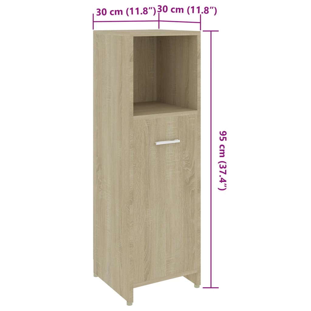 vidaXL Armoire de salle de bain Chêne sonoma Bois d'ingénierie