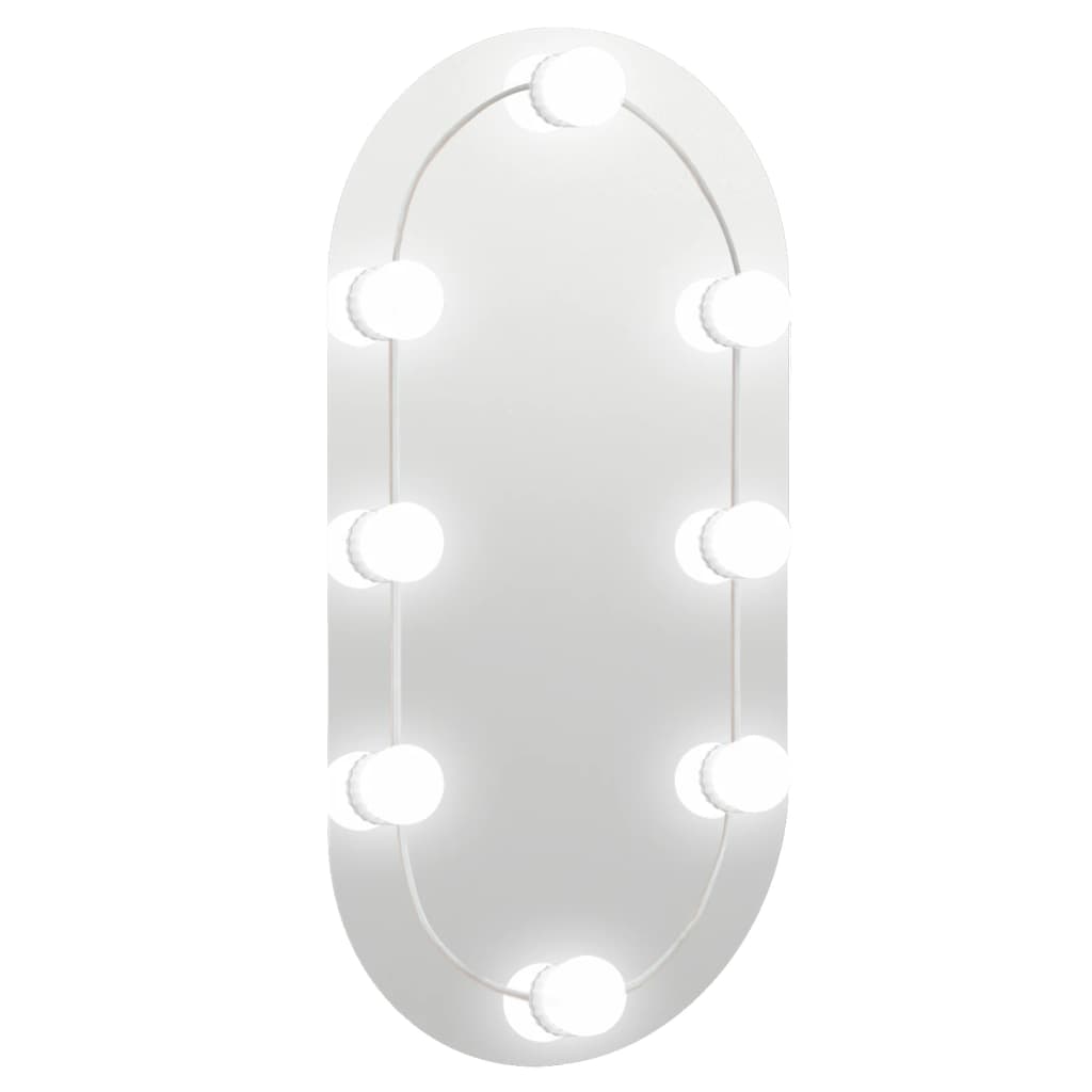 vidaXL Miroir avec éclairage LED 60x30 cm Verre Ovale