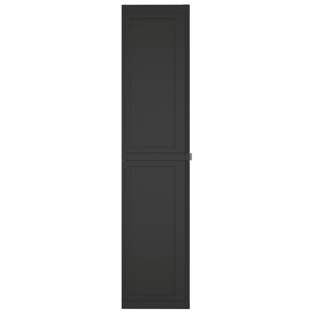 vidaXL Armoire de rangement d'extérieur noir 65x37x165 cm PP