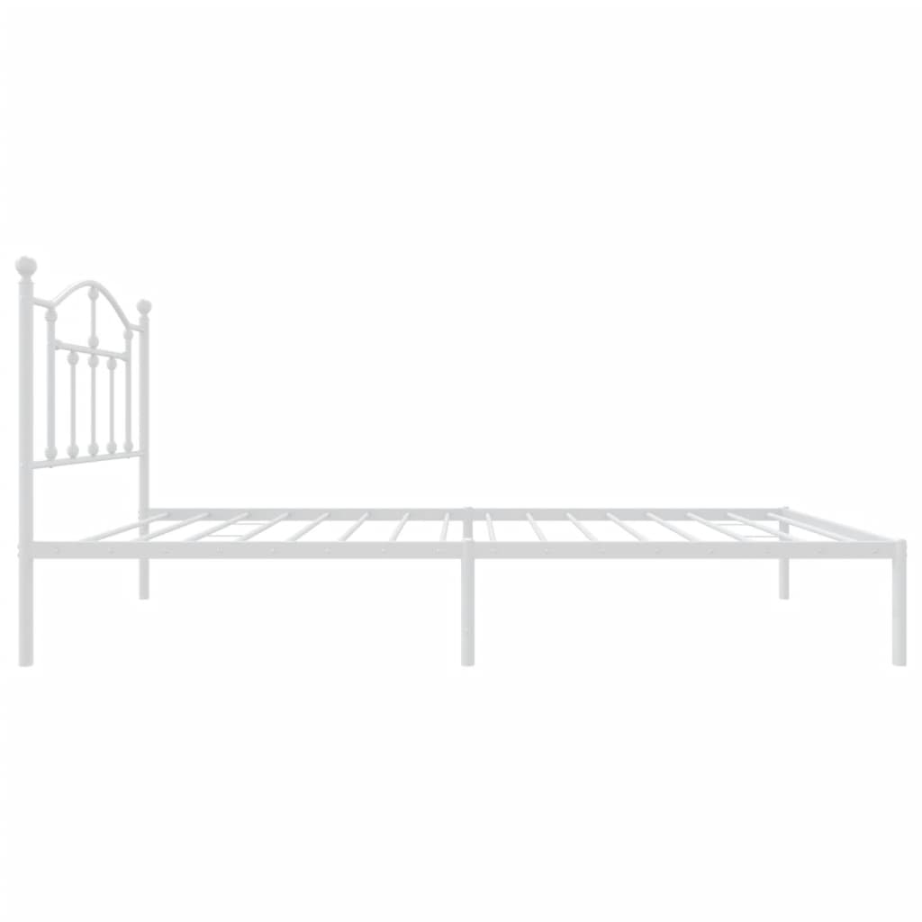 vidaXL Cadre de lit métal sans matelas avec tête de lit blanc 90x190cm