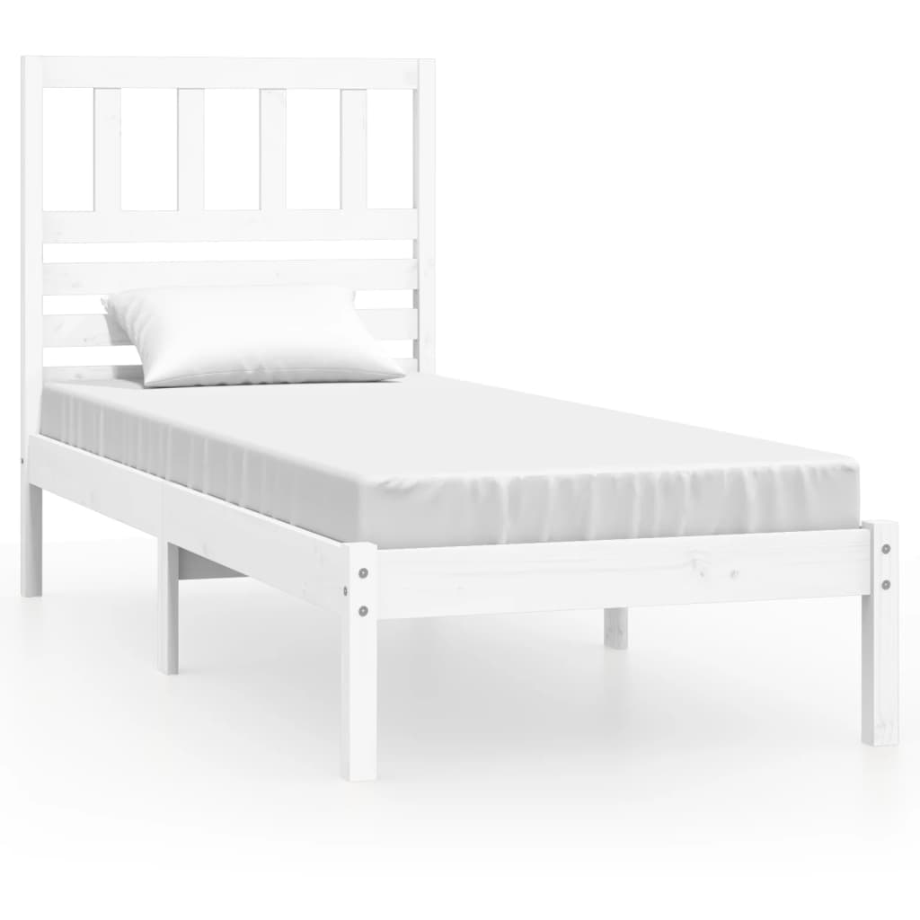 vidaXL Cadre de lit sans matelas blanc bois de pin massif 90x200 cm