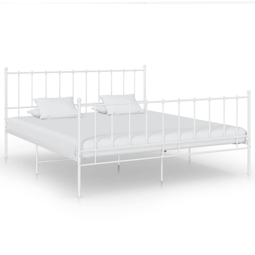 vidaXL Cadre de lit sans matelas blanc métal 140x200 cm