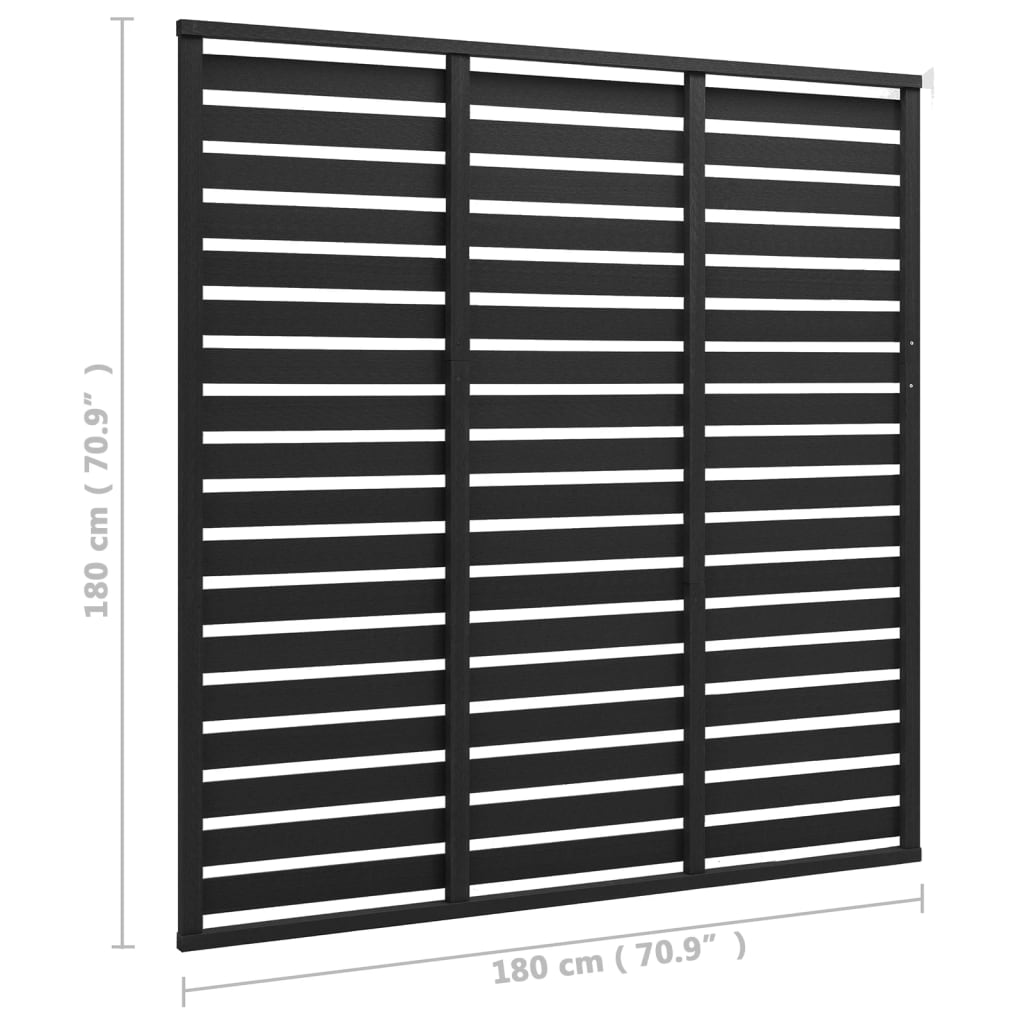 vidaXL Panneau de clôture WPC 180x180 cm Noir