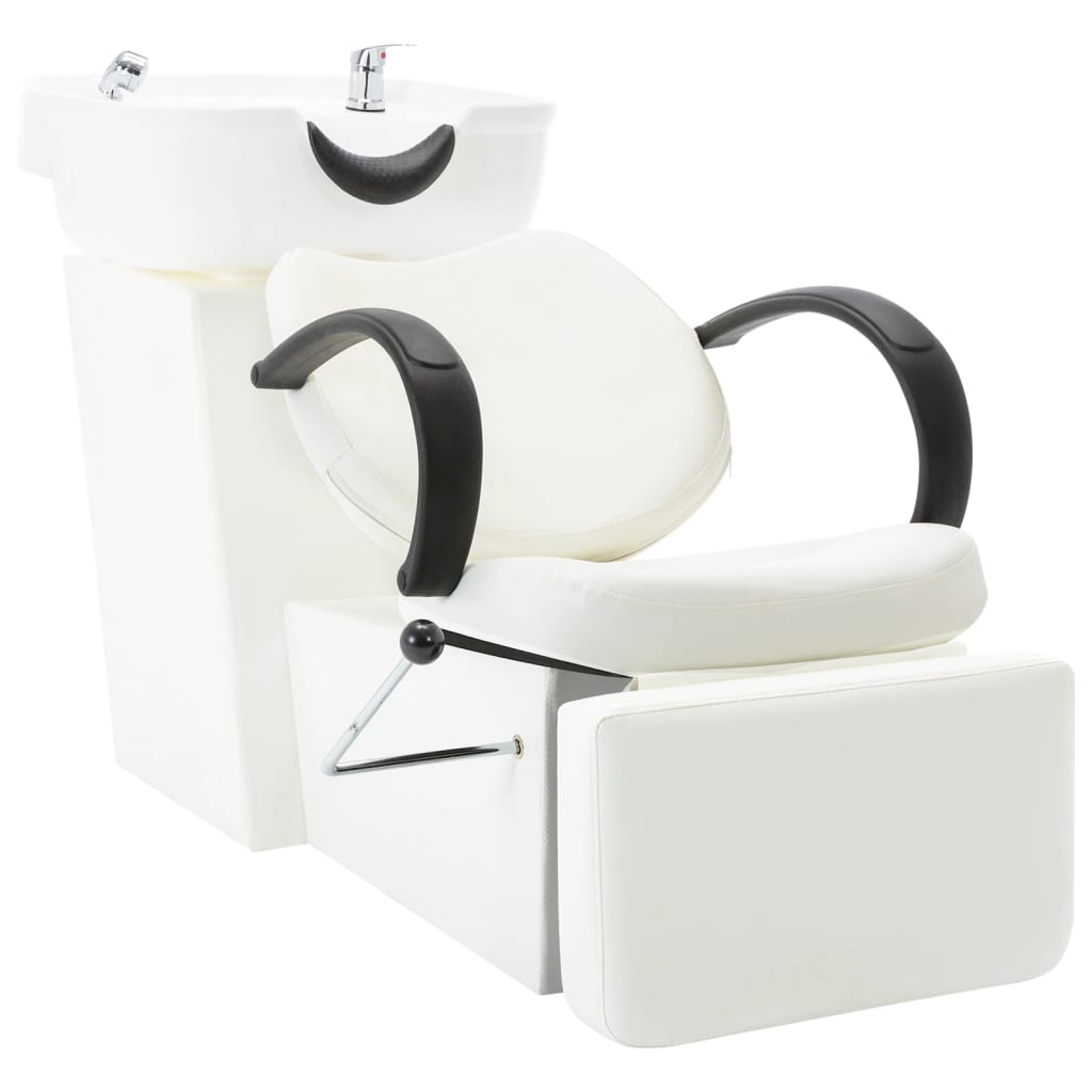 vidaXL Chaise de salon avec lavabo Blanc Similicuir