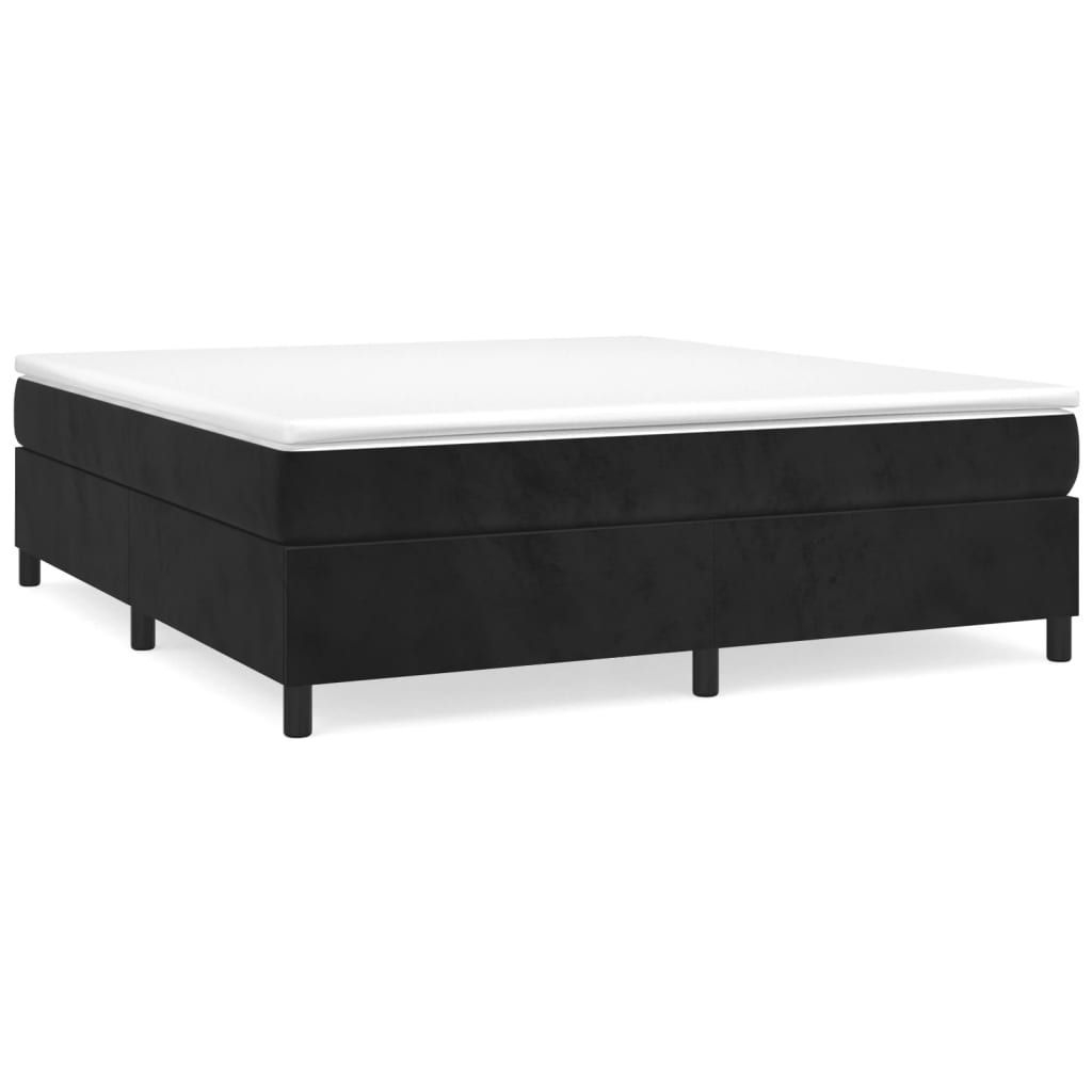 vidaXL Sommier à lattes de lit avec matelas Noir 180x200 cm Velours