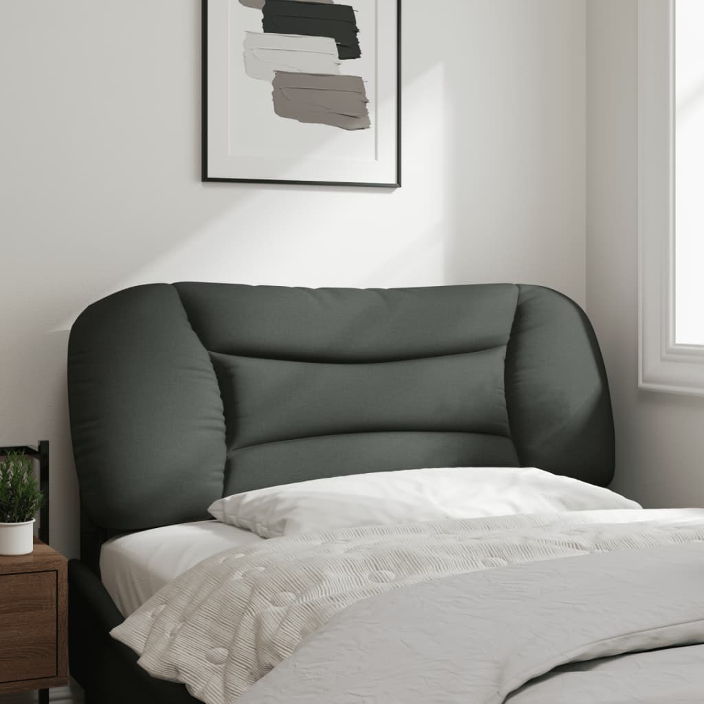 vidaXL Coussin de tête de lit gris foncé 100 cm tissu