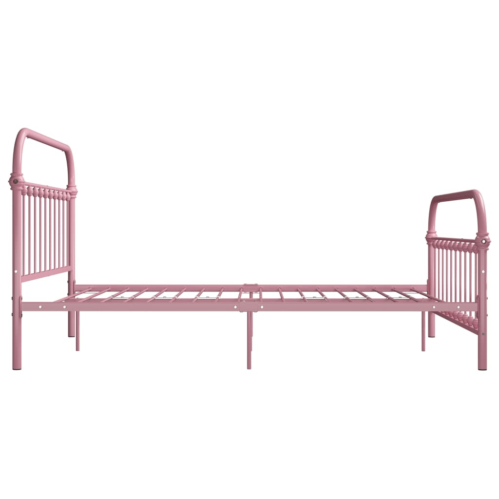 vidaXL Cadre de lit sans matelas rose métal 160x200 cm