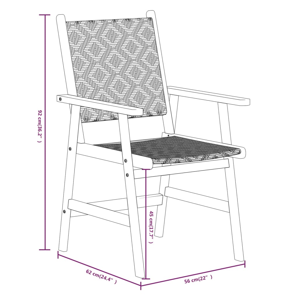 vidaXL Ensemble à manger de jardin 3 pcs Bois d'acacia solide