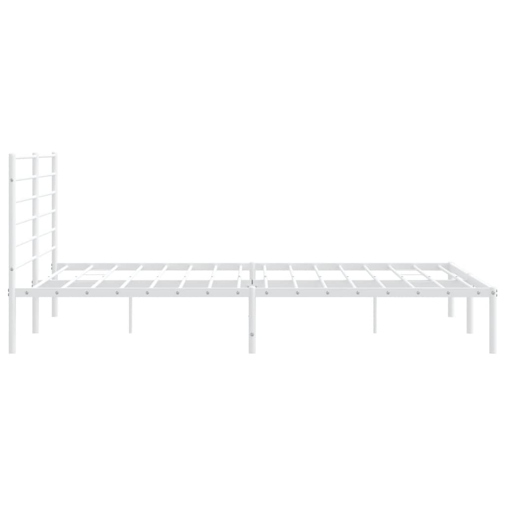 vidaXL Cadre de lit métal sans matelas et tête de lit blanc 183x213 cm