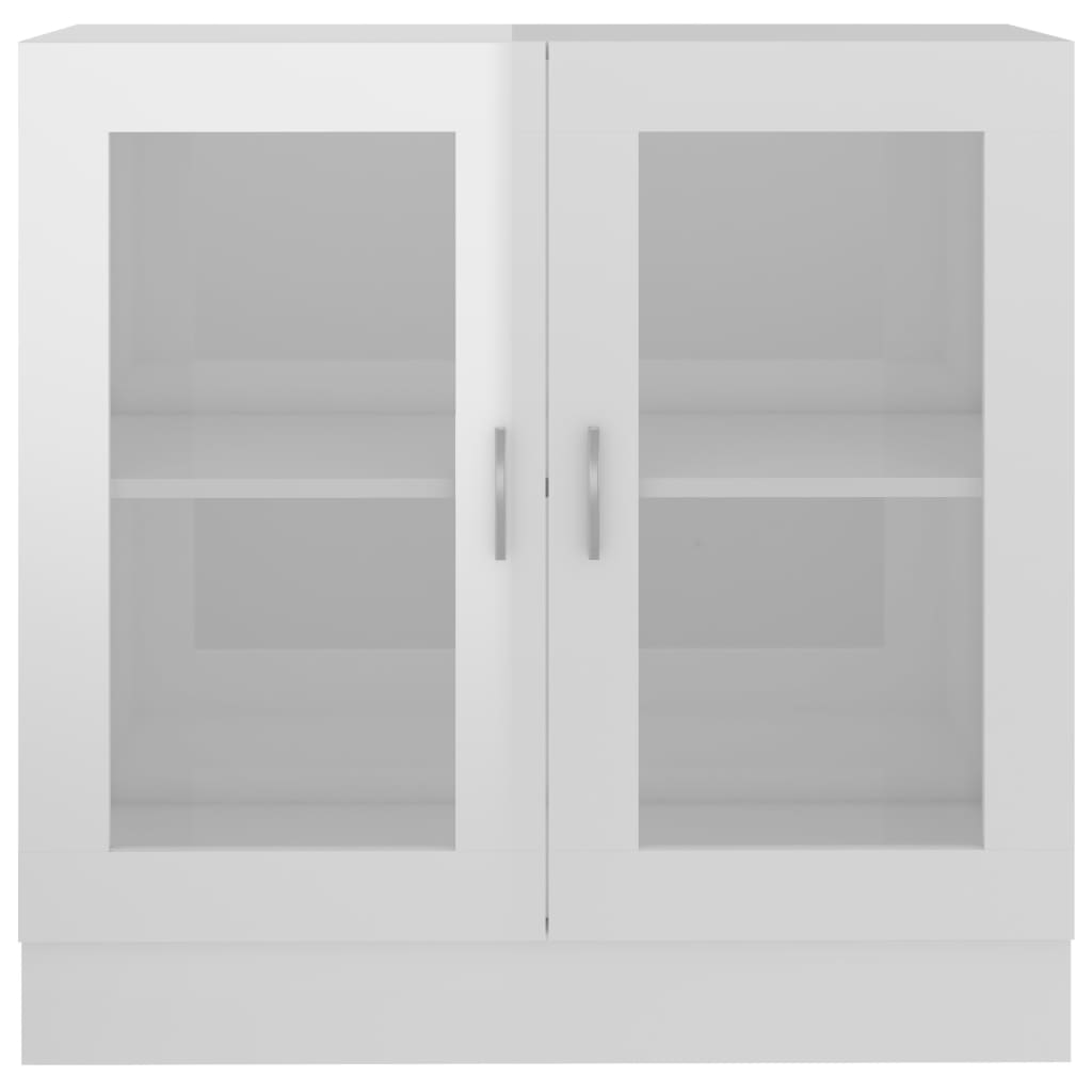 vidaXL Armoire à vitrine Blanc brillant 82,5x30,5x80 cm Aggloméré