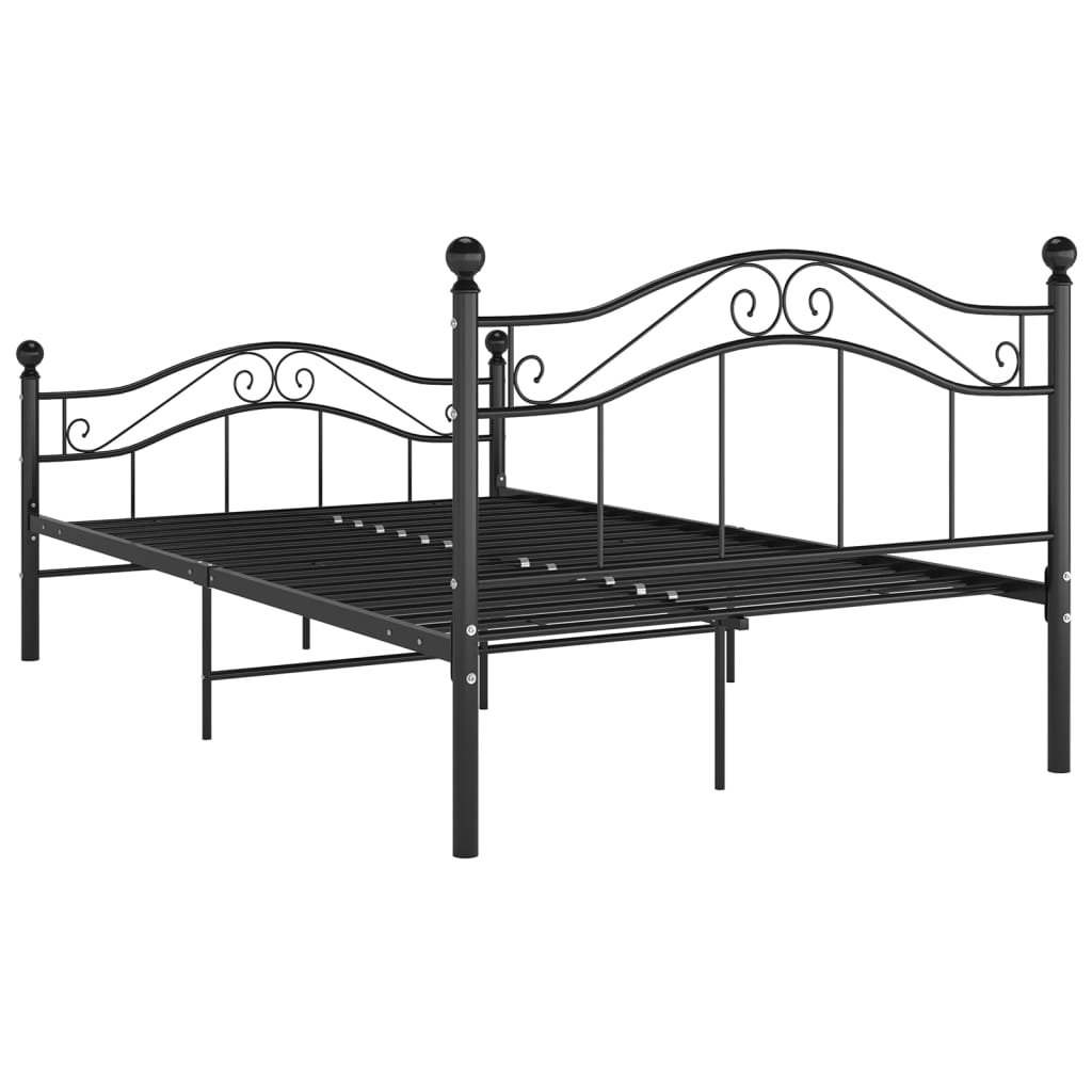 vidaXL Cadre de lit sans matelas noir métal 120x200 cm