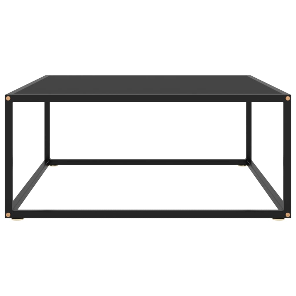vidaXL Table basse Noir avec verre noir 80x80x35 cm