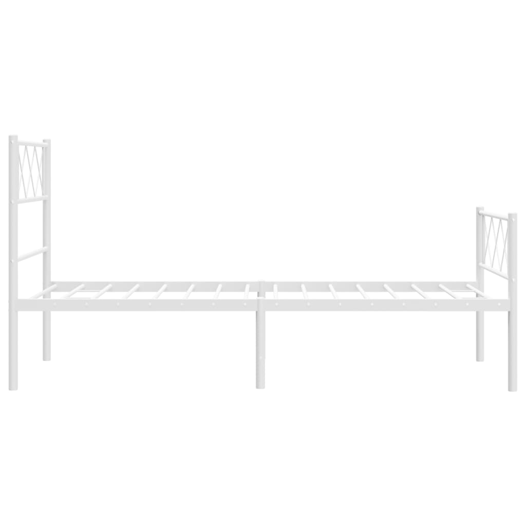 vidaXL Cadre de lit métal sans matelas avec pied de lit blanc 80x200cm