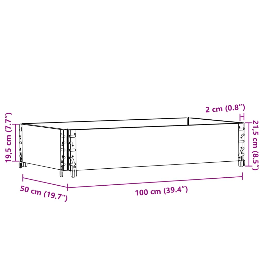 vidaXL Jardinière gris 100x50 cm bois massif de pin