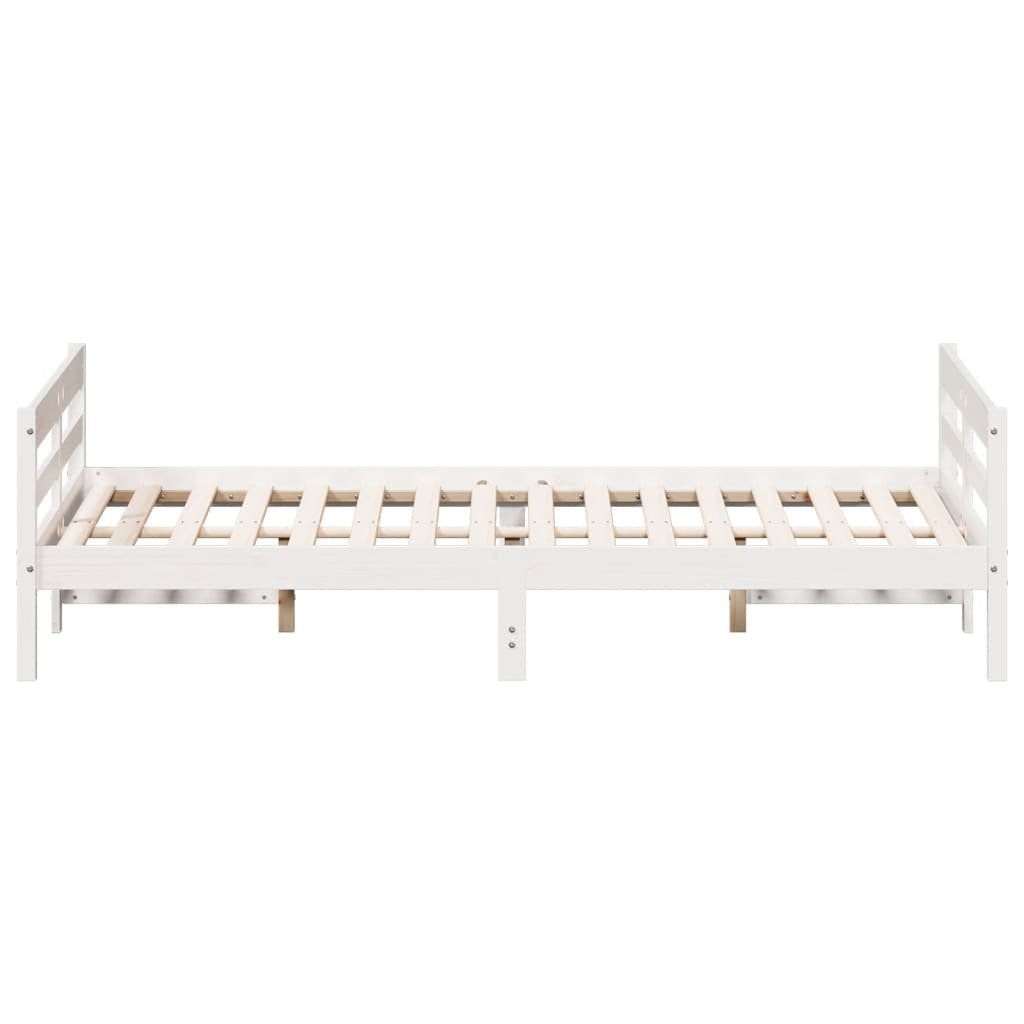 vidaXL Cadre de lit sans matelas blanc 140x200 cm bois de pin massif