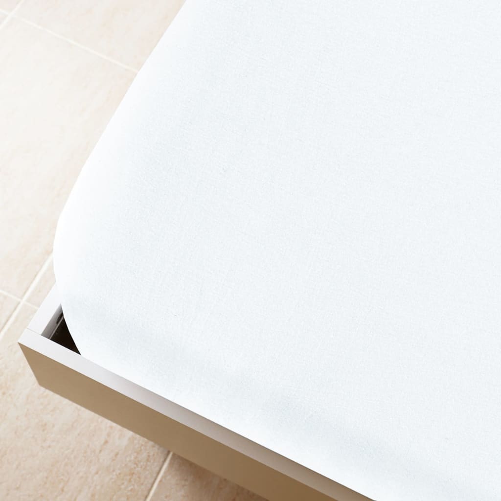 vidaXL Draps-housses Jersey 2 pcs Blanc 180x200 cm Coton