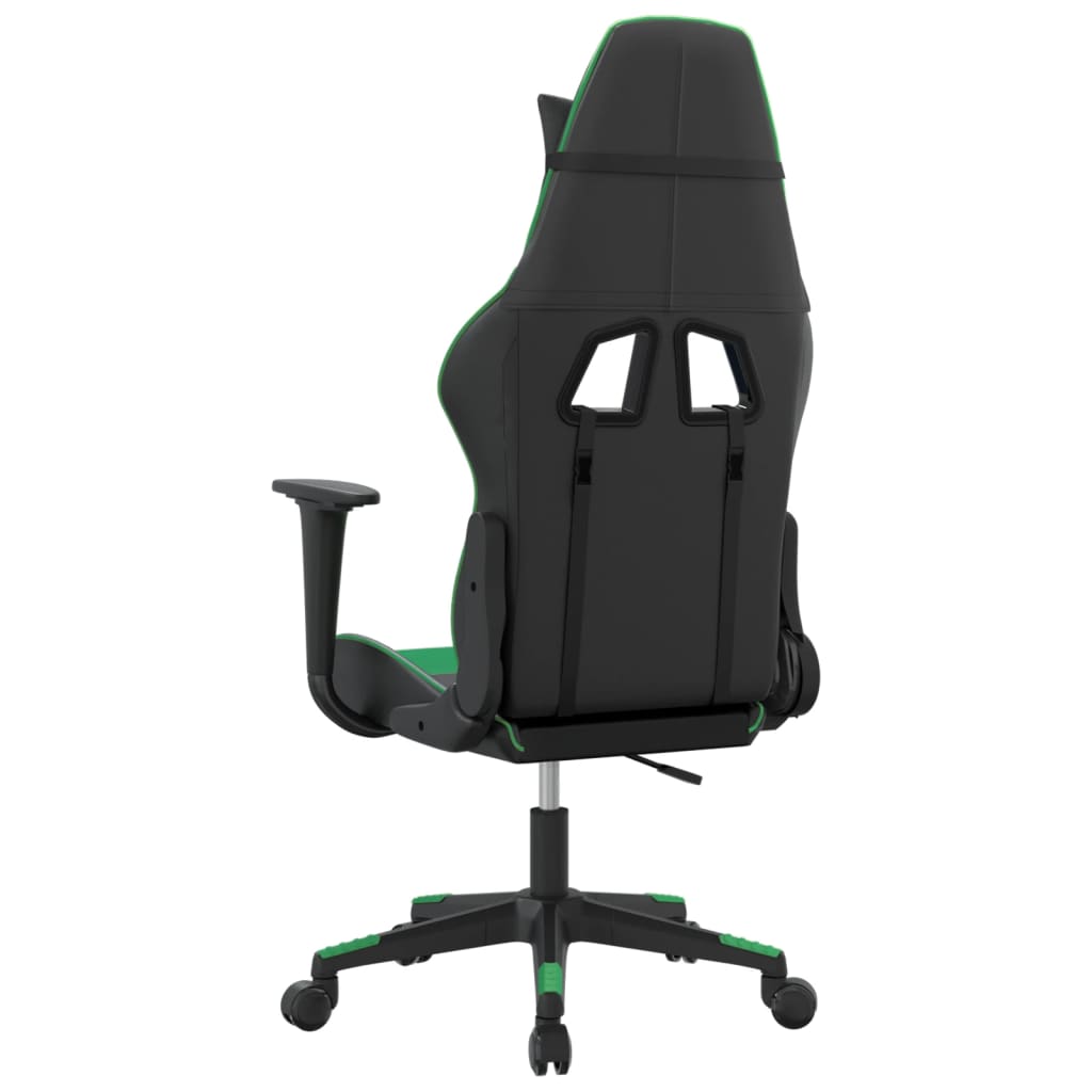 vidaXL Chaise de jeu de massage Noir et vert Similicuir