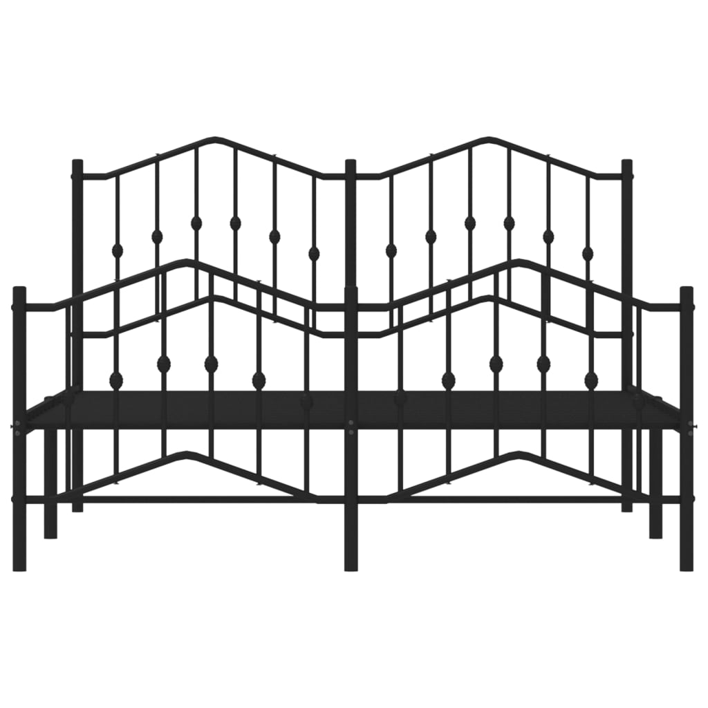 vidaXL Cadre de lit métal sans matelas avec pied de lit noir 150x200cm