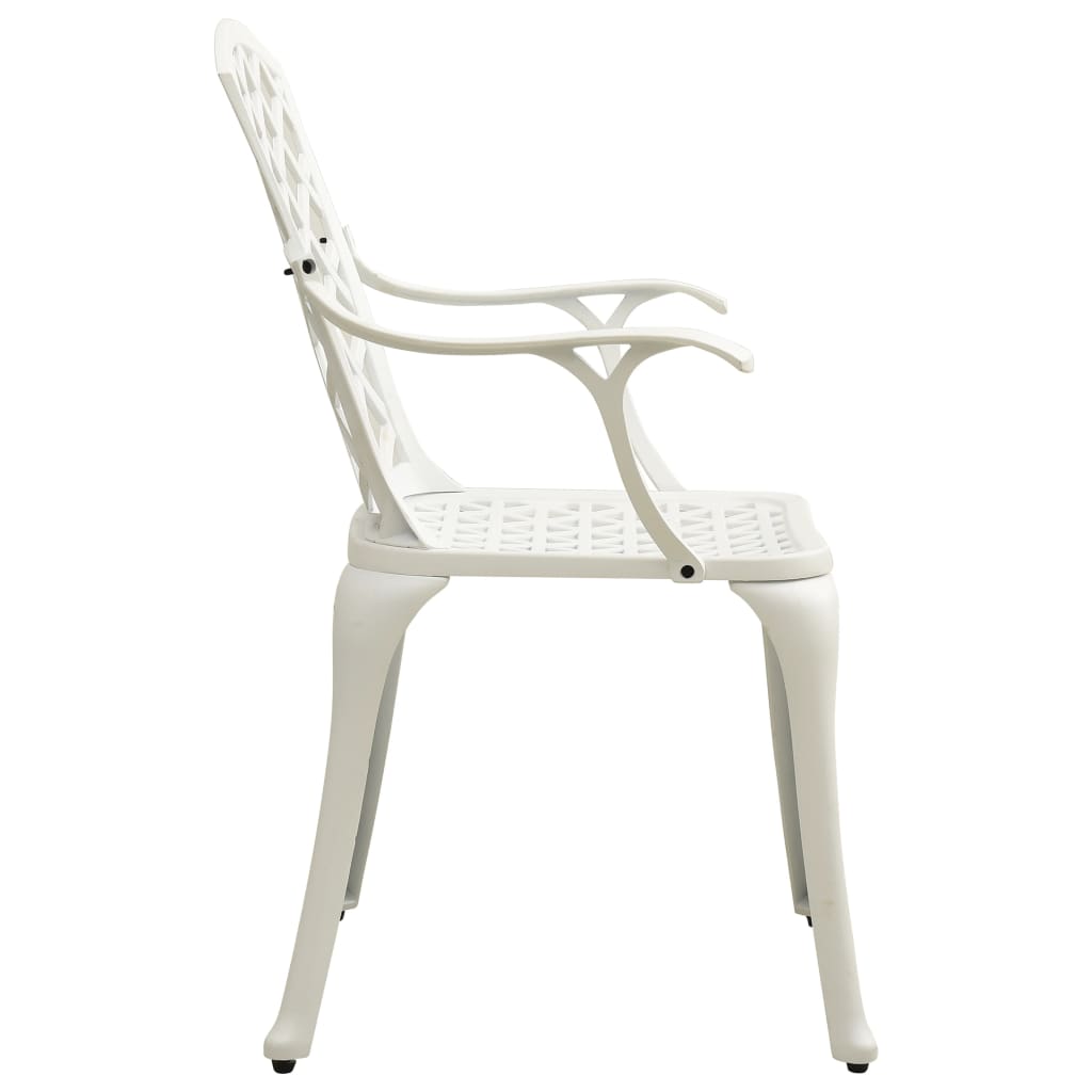 vidaXL Chaises de jardin lot de 2 Aluminium coulé Blanc