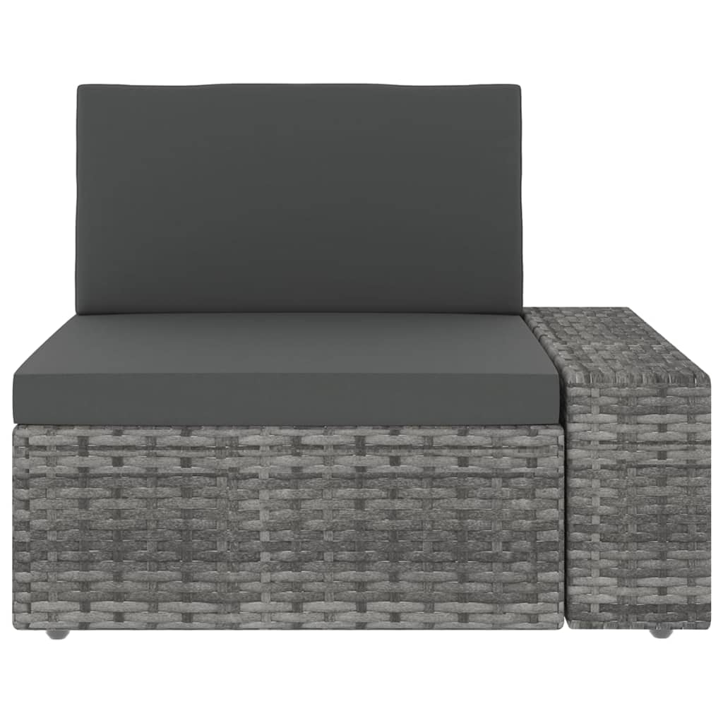 vidaXL Salon de jardin 6 pcs avec coussins Gris Résine tressée