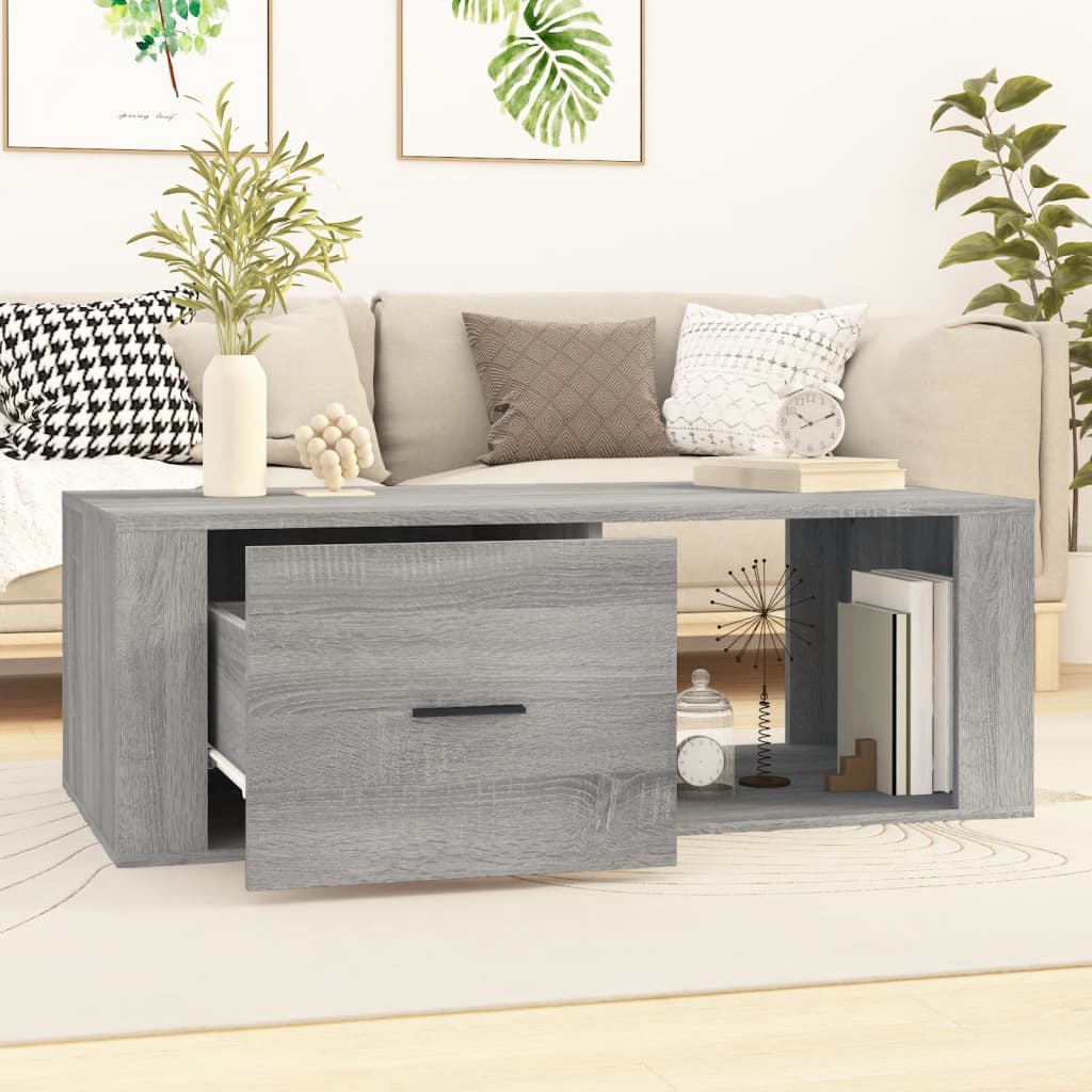 vidaXL Table basse Sonoma gris 100x50,5x35 cm Bois d'ingénierie