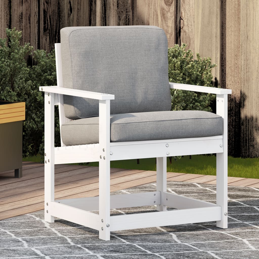 vidaXL Chaise de jardin blanc 62x56x77 cm bois de pin massif