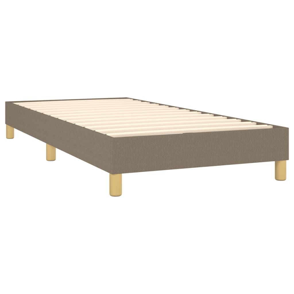 vidaXL Sommier à lattes de lit avec matelas LED Taupe 90x190 cm Tissu