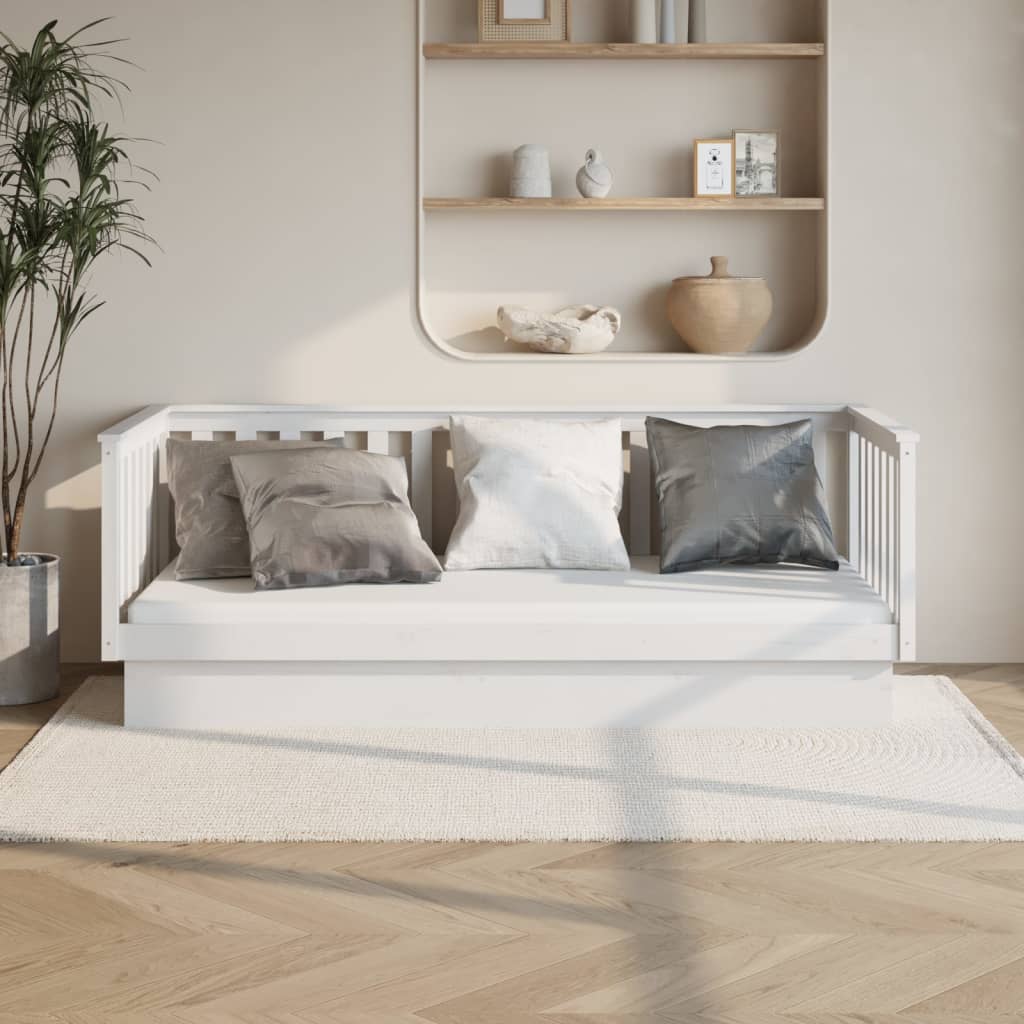 vidaXL Lit de jour sans matelas blanc 100x200 cm bois de pin massif