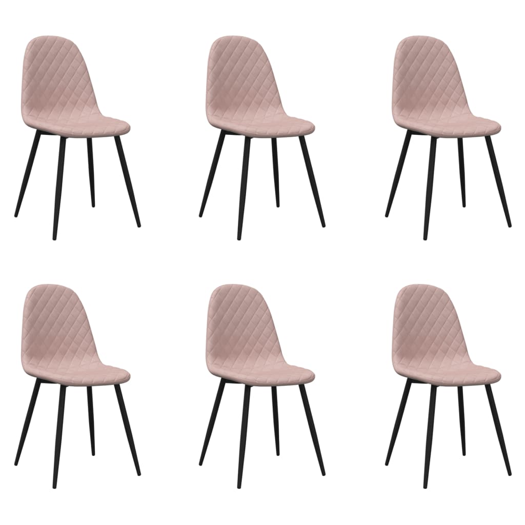 vidaXL Chaises à manger lot de 6 rose velours