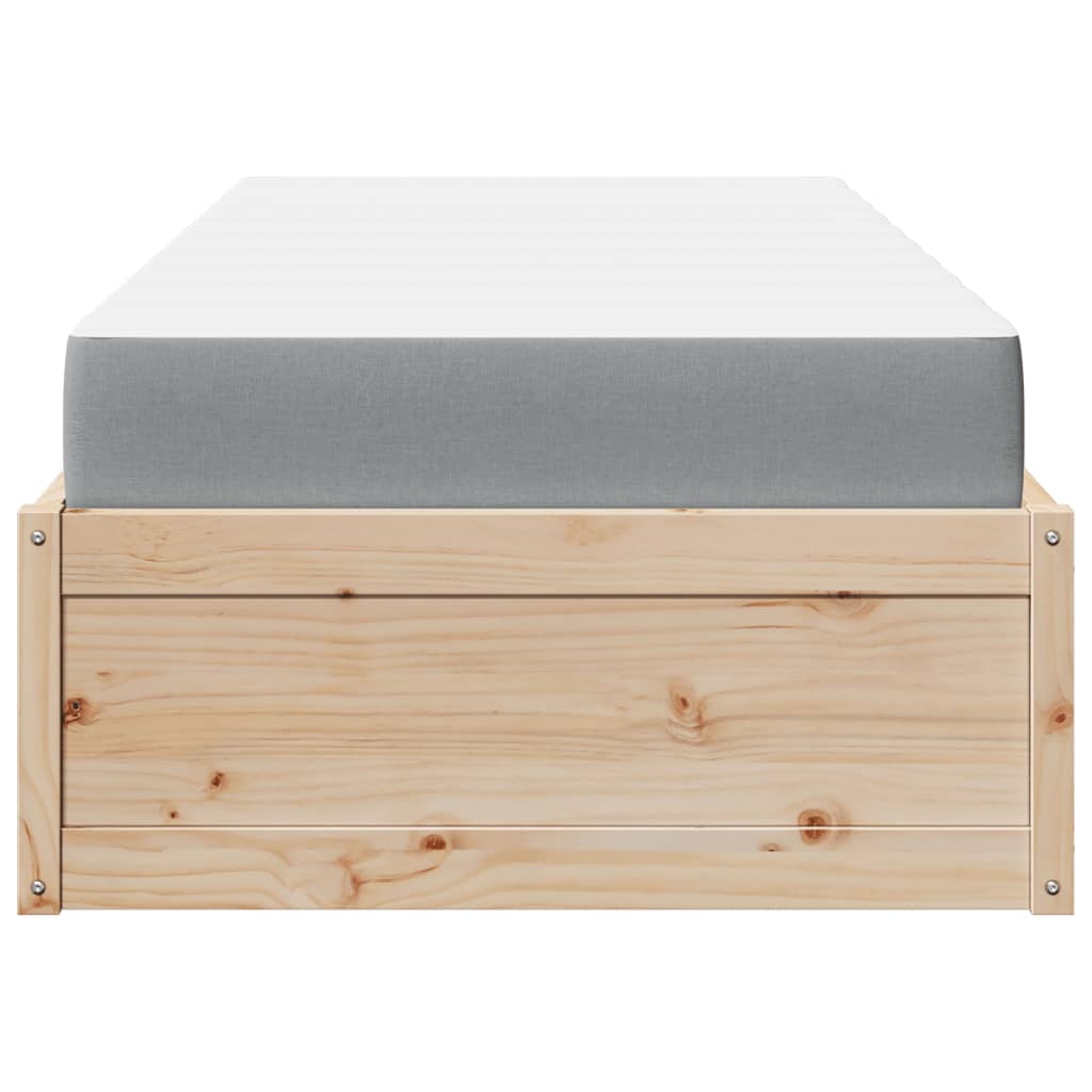 vidaXL Lit avec matelas 90x190 cm bois massif de pin