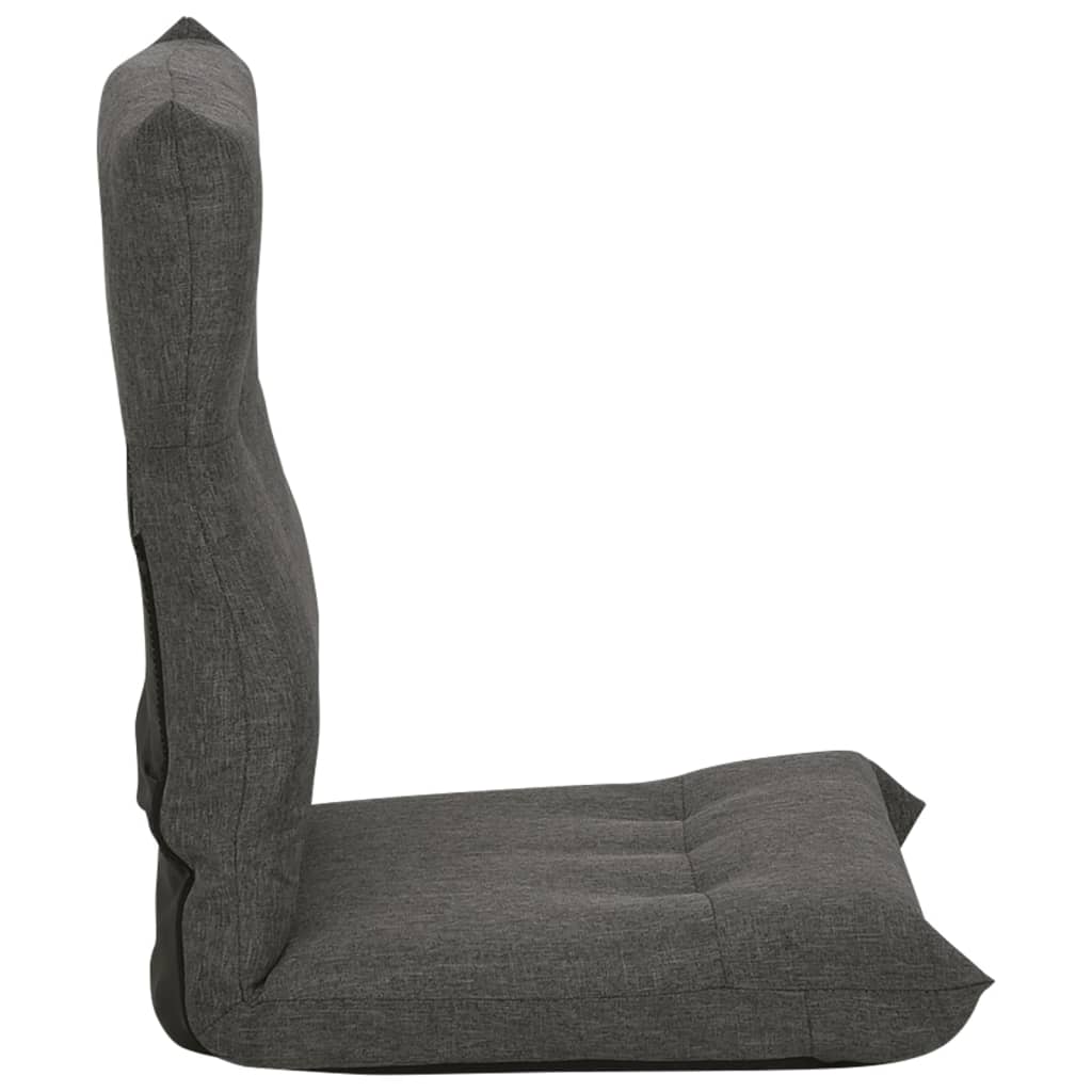 vidaXL Chaise pliable de sol Gris foncé Tissu