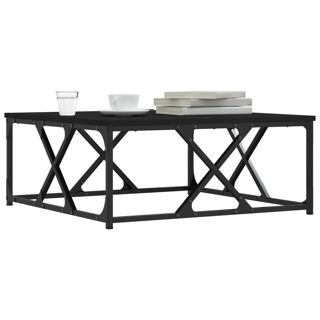 vidaXL Table basse noir 70x70x30 cm bois d'ingénierie